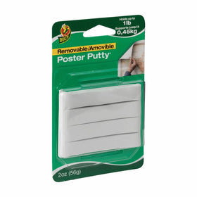 Duck Brand Reusable & Removable Mounting Poster Putty, 2 oz, White (1436912)