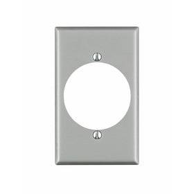 Leviton 4927 1-Gang Flush Mount 2.15 Inch Dia. Device Receptacle Wallplate, Standard Size, Steel, Device Mount, Aluminum