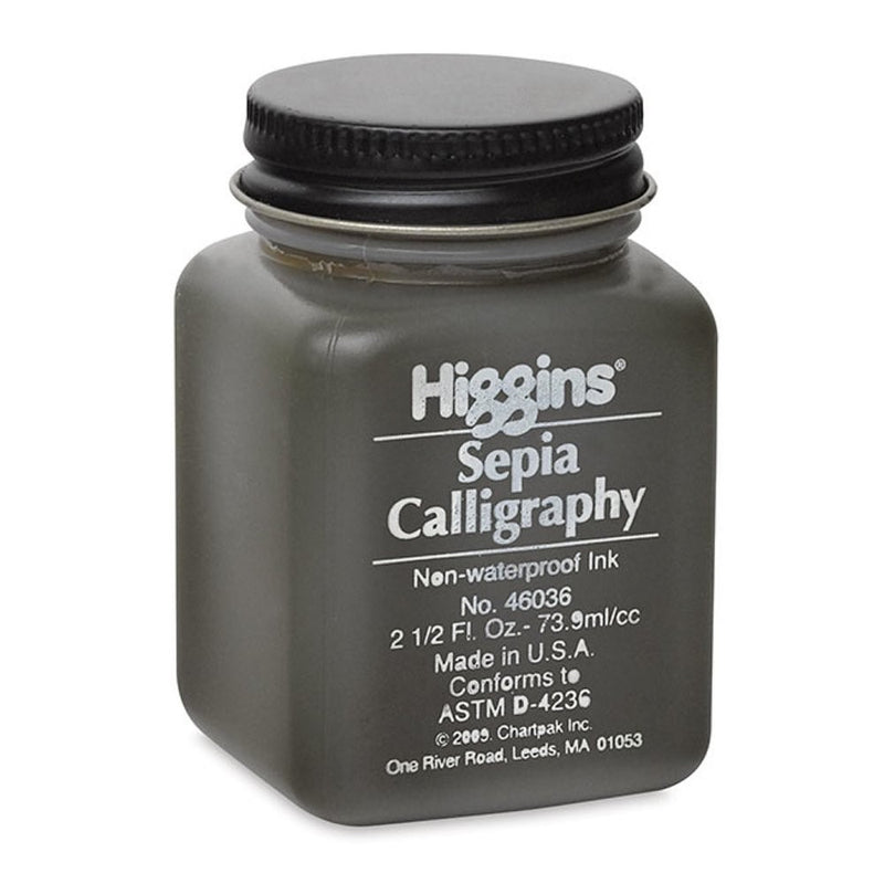 Higgins Sepia Calligraphy Ink, 2.5 oz Bottle, Sepia (46036)