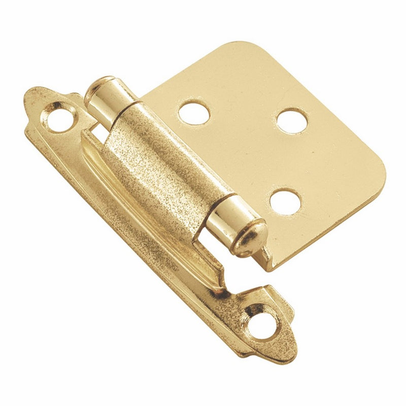 Hickory Hardware P144-3 2-3/16-Inch by 1-Inch Surface Self-Closing Hinge, Polished Brass