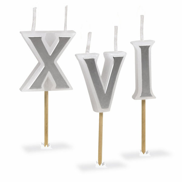 Fred ROMAN CANDLES Roman Numeral Birthday Candles, Set of 8