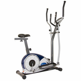 Body Max BRM3671 Body Champ 2 in 1 Cardio Dual Trainer / Elliptical Workout and Upright Exercise Bike with Heart Rate, Computer Resistance