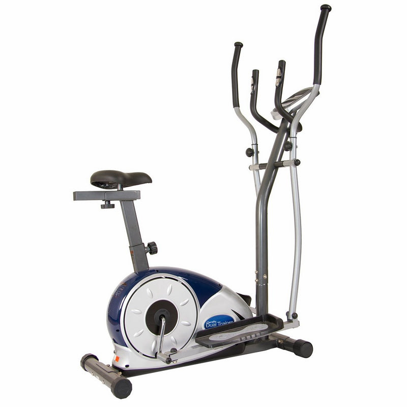 Body Max BRM3671 Body Champ 2 in 1 Cardio Dual Trainer / Elliptical Workout and Upright Exercise Bike with Heart Rate, Computer Resistance