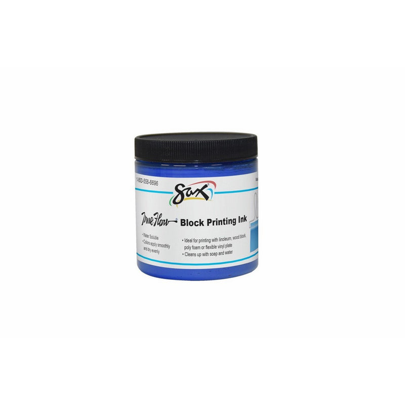 Sax 461918 True Flow Water Soluble Block Printing Ink - 8 Ounce Jar - Blue