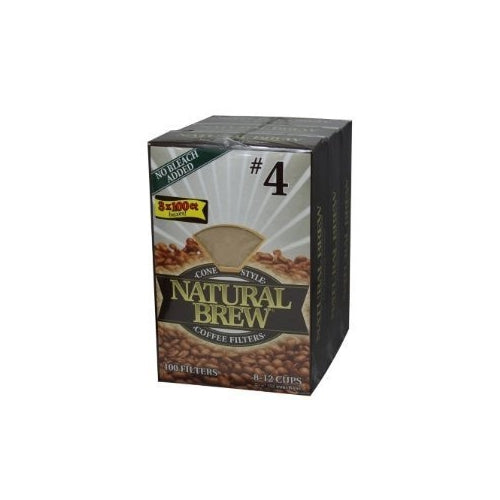 Natural Brew #4 Coffee Filters 3pk x 100 Filters Each