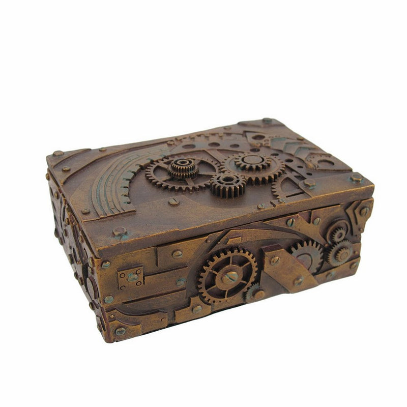 5 Inch Steampunk Mechanical Inspired Jewelry/Trinket Box Figurine