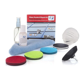 GP28003 Glass Scratch Repair DIY kit, GP-WIZ System, Removes Scratches, Water Damage, Gratify Etching, Surface Marks / For any Type of Glass / Discs Diameter 3 inch