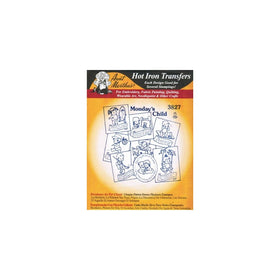 Monday's Child Aunt Martha's Hot Iron Embroidery Transfer