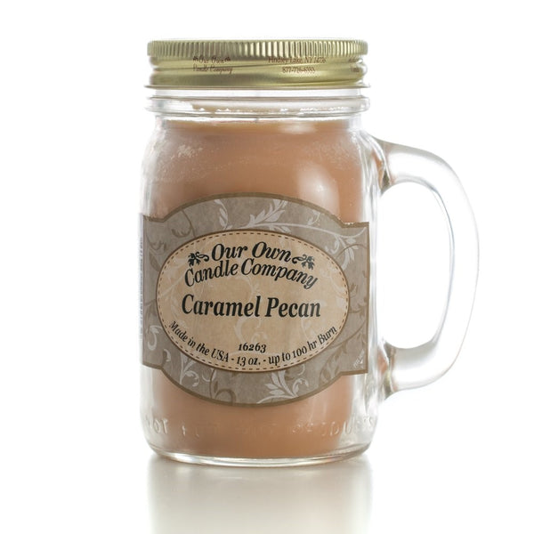 Our Own Candle Company Caramel Pecan Scented 13 Ounce Mason Jar Candle