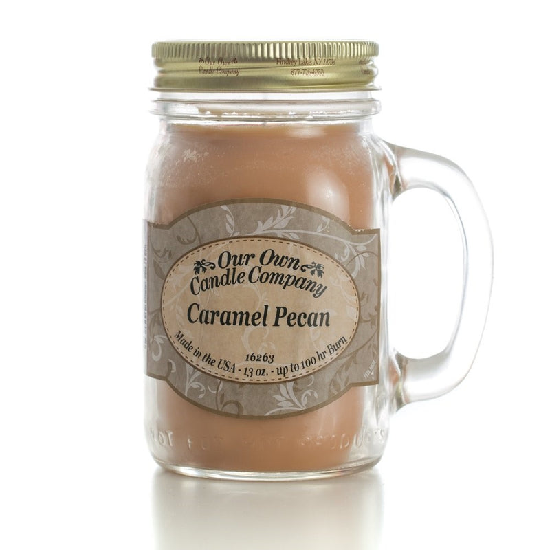 Our Own Candle Company Caramel Pecan Scented 13 Ounce Mason Jar Candle