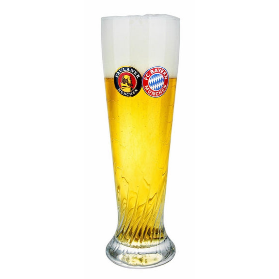 Paulaner Brewery Wheat Weißbier FC Bayern Edition Glass 0.5 L - Set of 2 Glasses