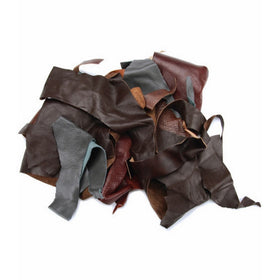 REED Scraps - 2 Pound Leather from Garment Cutting Mostly Black Color, 2 lb.