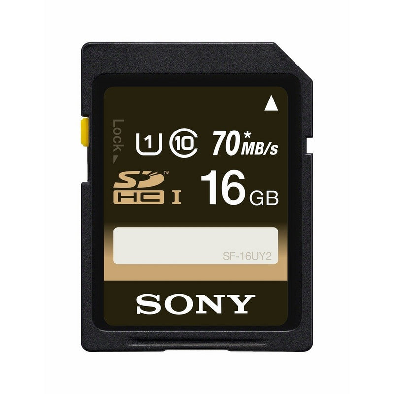 Sony 16GB Class 10 UHS-1 SDHC up to 70MB/s Memory Card (SF16UY2/TQ)[NEWEST VERSION]