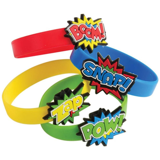 Superhero Rubber Bracelets (12 Pack)