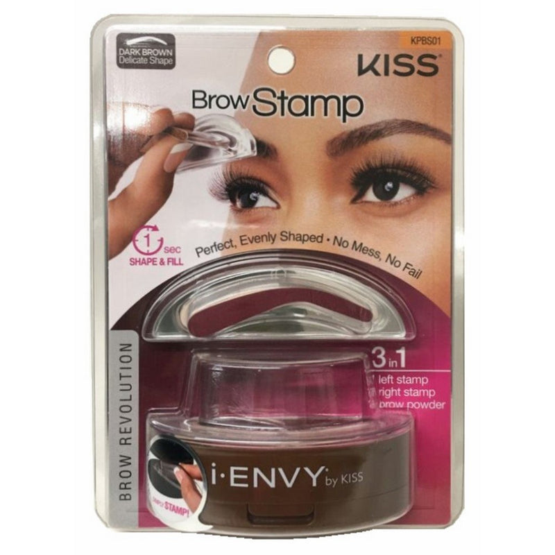 Kiss i-envy brow stamp kit Dark brown Makeup, 1 Count
