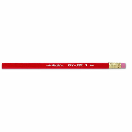 J.R. Moon Pencil JRMB21T Try Rex Pencil with Eraser, 0.94" Height, 2.36" Wide, 7.72" Length, Jumbo (12 Count)