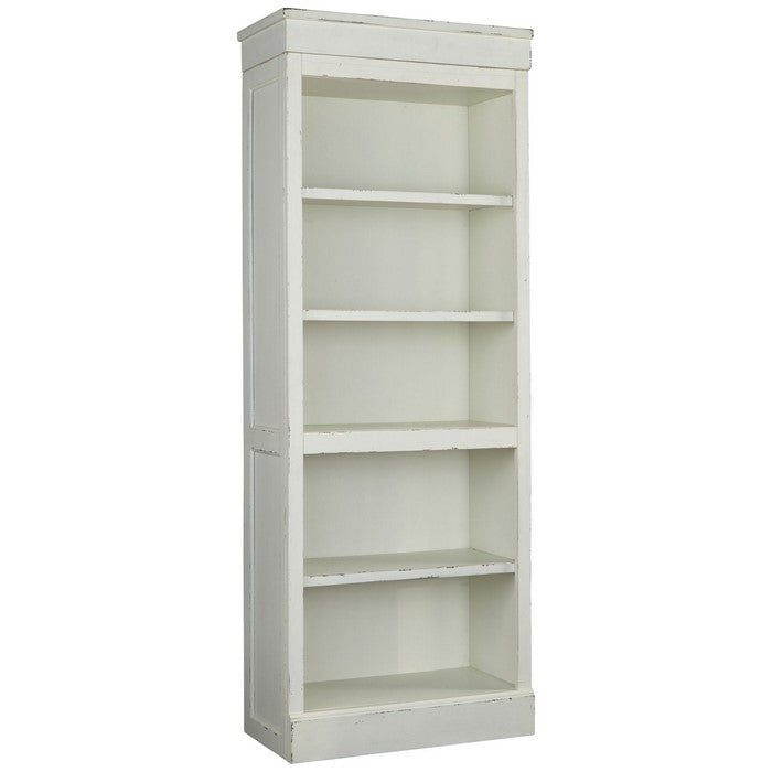 Wooden Frame Pier with 3 Adjustable and 1 Fixed Shelf, Antique White