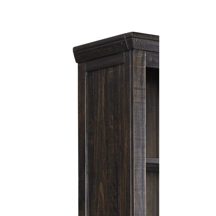 Wooden Left Pier Cabinet with 1 Door and 2 Shelves, Dark Brown