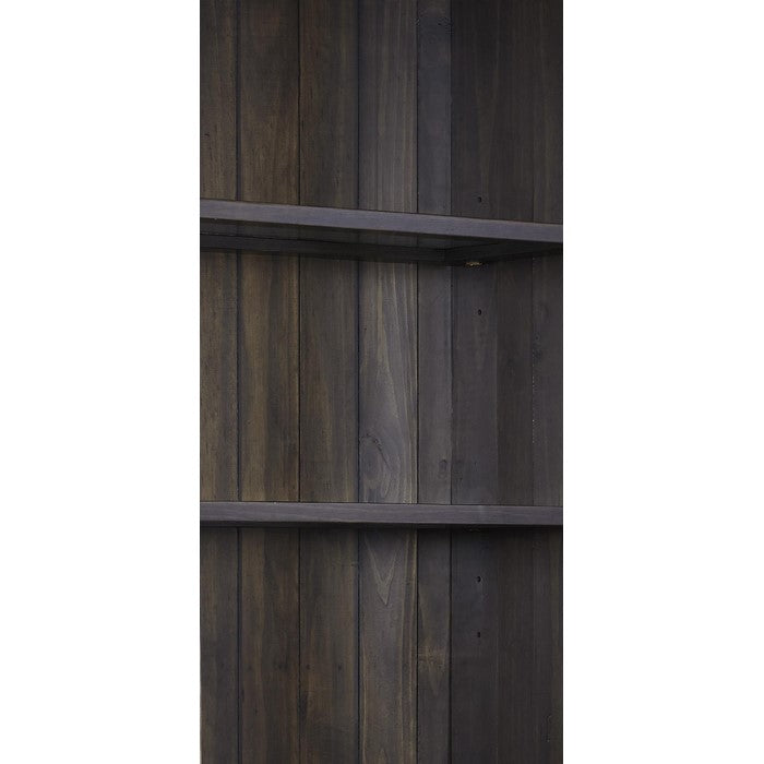 Wooden Left Pier Cabinet with 1 Door and 2 Shelves, Dark Brown