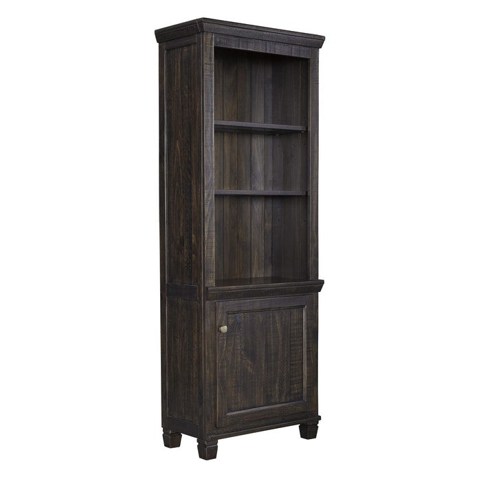 Wooden Left Pier Cabinet with 1 Door and 2 Shelves, Dark Brown