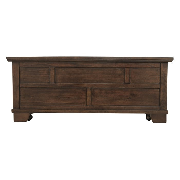 Wooden Lift Top Cocktail Table with 2 Drawers and 2 Open Compartments,Brown