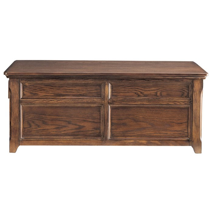 Wooden Lift Top Cocktail Table with 4 Drawers and Casters, Brown