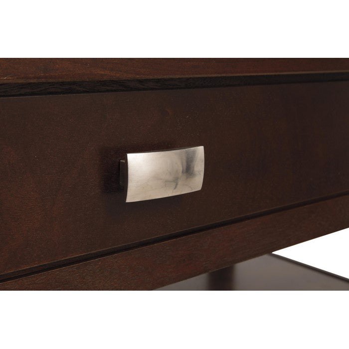 Wooden Lift Top Cocktail Table with Open Bottom Shelf and Casters, Brown