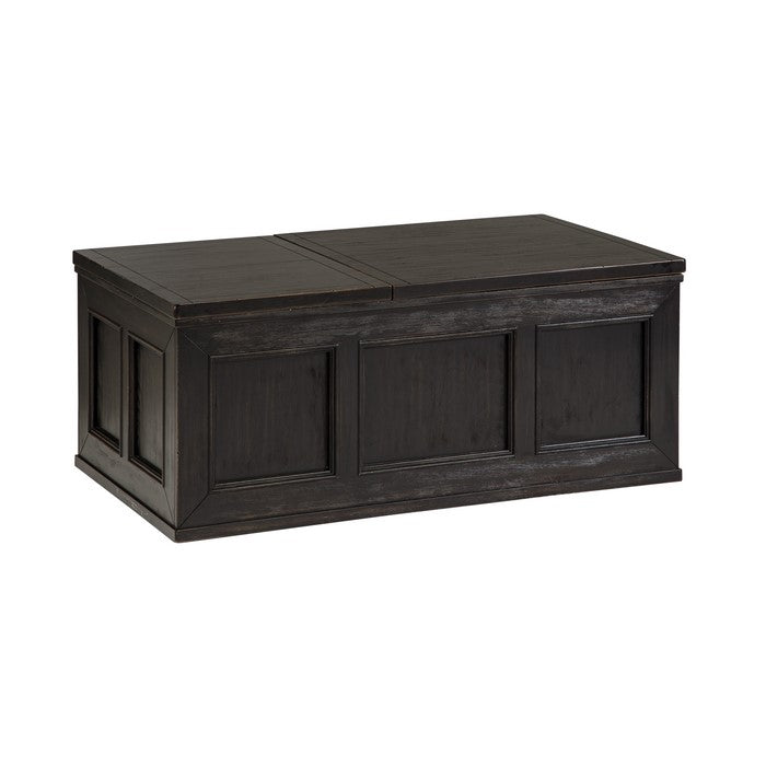 Wooden Lift Top Cocktail Table with Trunk Storage, Dark Brown