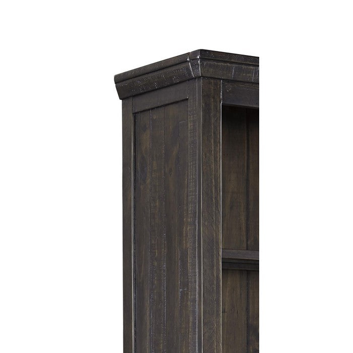 Wooden Right Pier Cabinet with 1 Door and 2 Shelves, Dark Brown