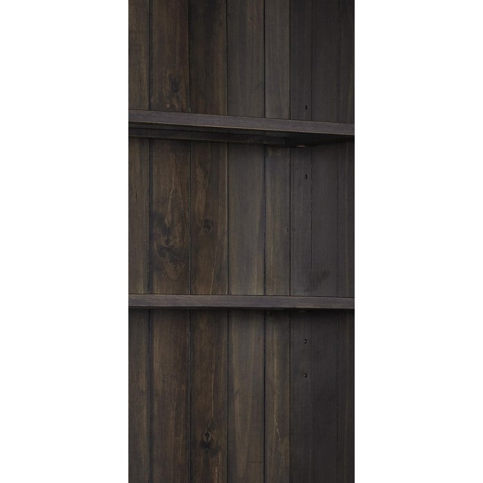 Wooden Right Pier Cabinet with 1 Door and 2 Shelves, Dark Brown
