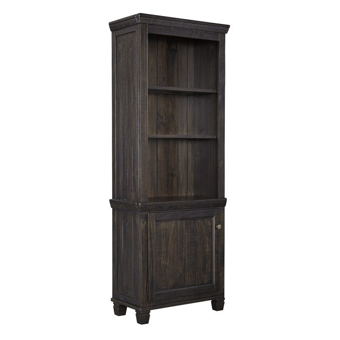 Wooden Right Pier Cabinet with 1 Door and 2 Shelves, Dark Brown