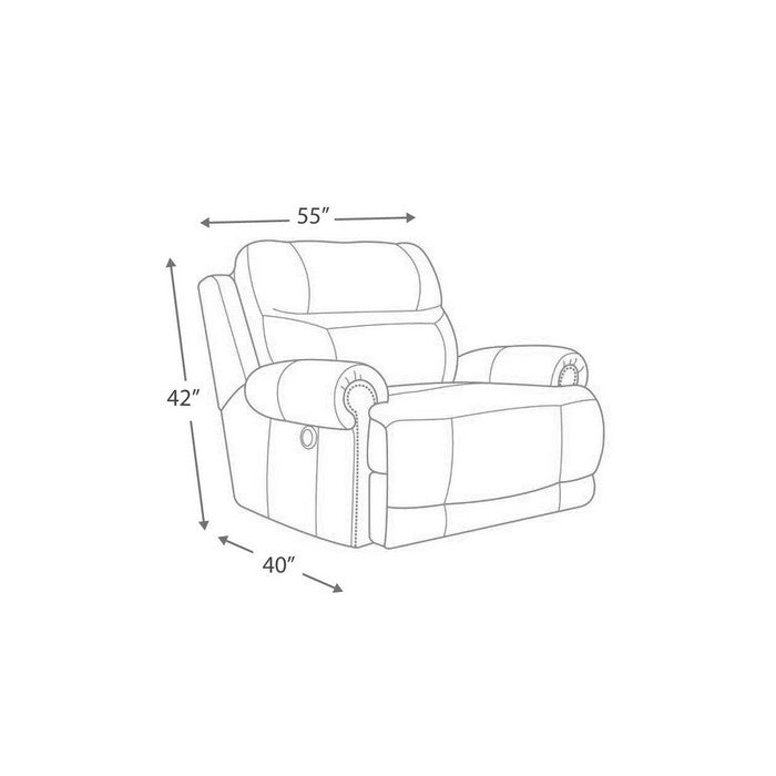 Wooden Zero Wall Recliner with Glider and Nailhead Trims, Brown