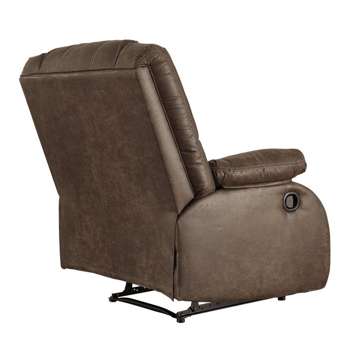 Wooden Zero Wall Recliner with Pillow Top Arms and Tufted Back, Brown