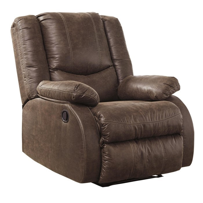 Wooden Zero Wall Recliner with Pillow Top Arms and Tufted Back, Brown
