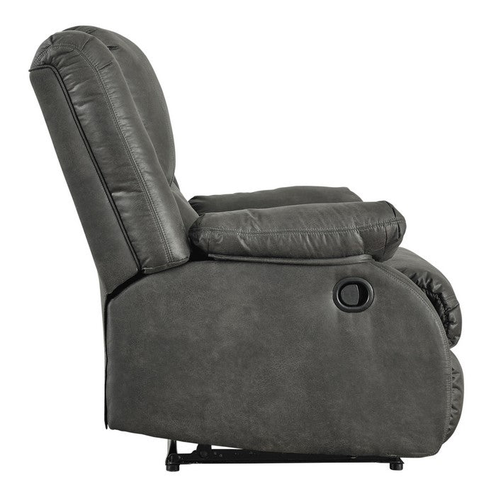Wooden Zero Wall Recliner with Pillow Top Arms and Tufted Back, Gray