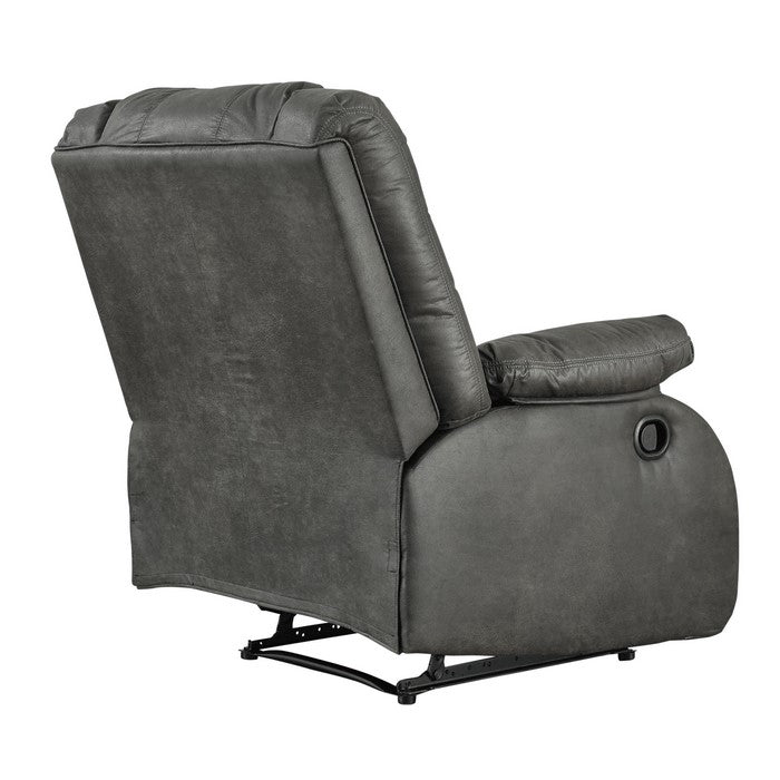 Wooden Zero Wall Recliner with Pillow Top Arms and Tufted Back, Gray