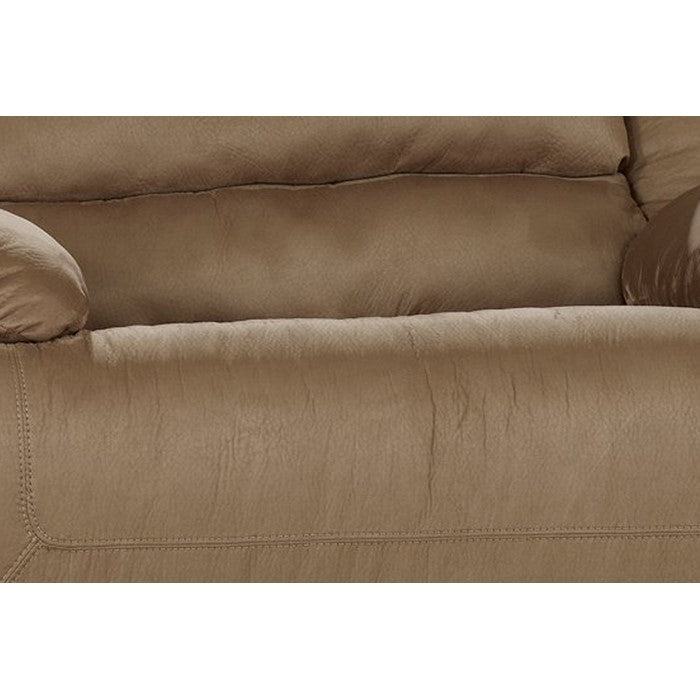 Wooden Zero Wall Wide Seat Recliner with Pull Tab and Glider, Brown