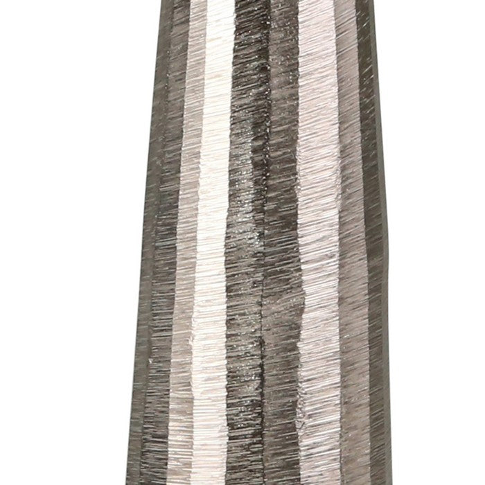 19 Inch Aluminum Pillar Type Candle Holder with Round Tray Top, Silver