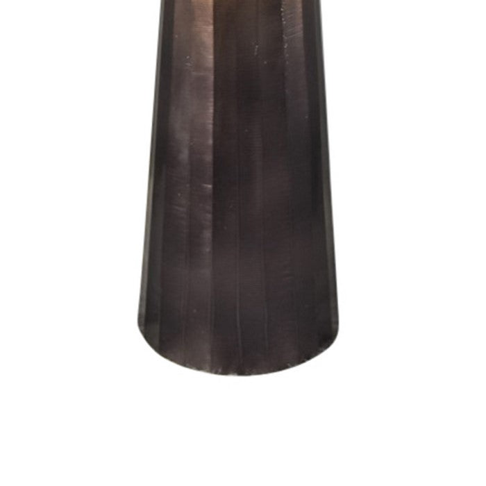 22 Inch Aluminum Pillar Type Candle Holder with Round Tray Top, Bronze