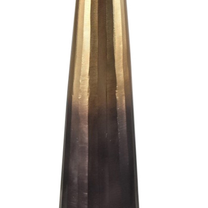 22 Inch Aluminum Pillar Type Candle Holder with Round Tray Top, Bronze