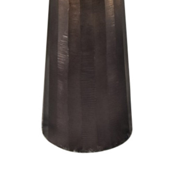 21 Inch Aluminum Pillar Type Candle Holder with Round Tray Top, Bronze