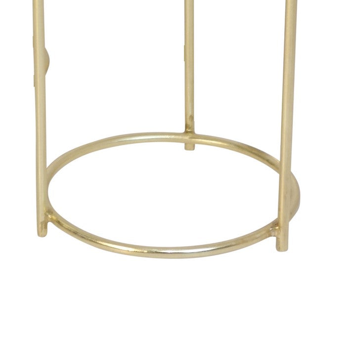 Side Table and Console Table with Metal Frame, Set of 3, Gold