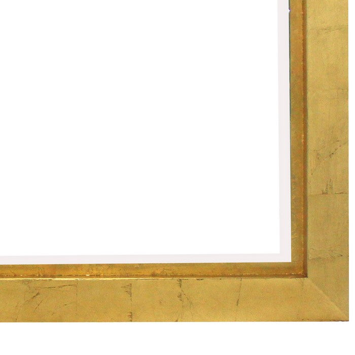Contemporary Style Rectangular Wooden Frame Wall Mirror, Gold and Silver