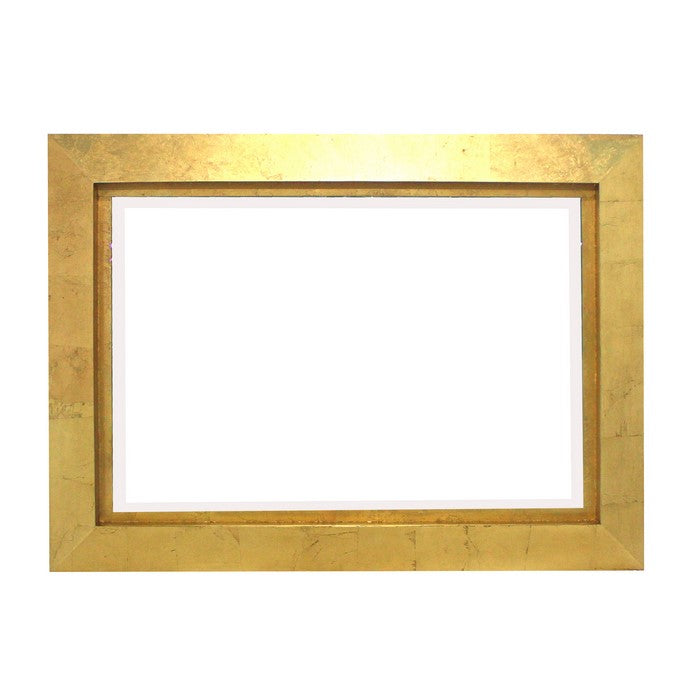 Contemporary Style Rectangular Wooden Frame Wall Mirror, Gold and Silver