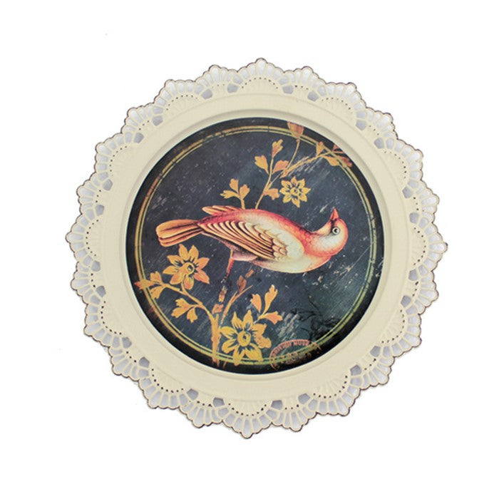 4 Piece Plate Design Wall Decor with Nature Inspired Theme, Multicolor