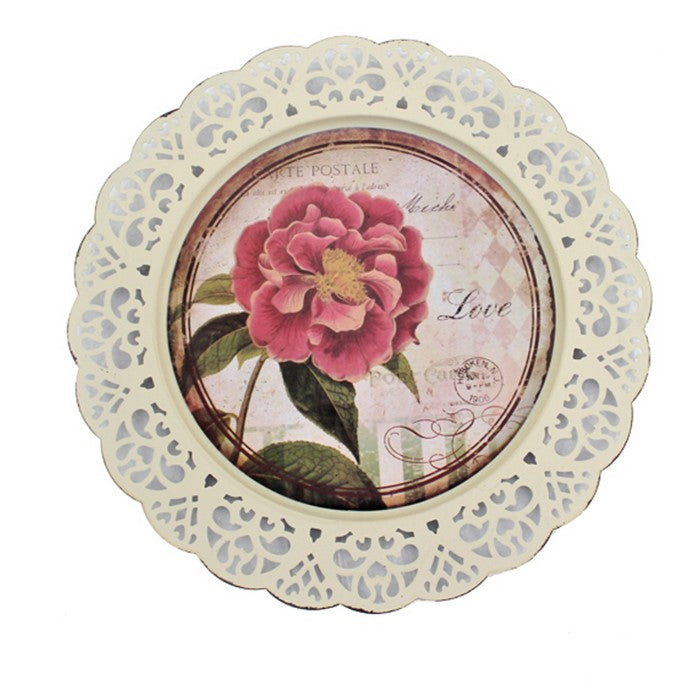 4 Piece Plate Design Wall Decor with Nature Inspired Theme, Multicolor