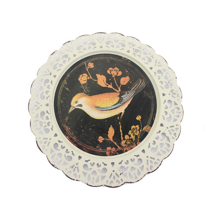 4 Piece Transitional Plate Design Wall Decor with Nature Theme, Multicolor