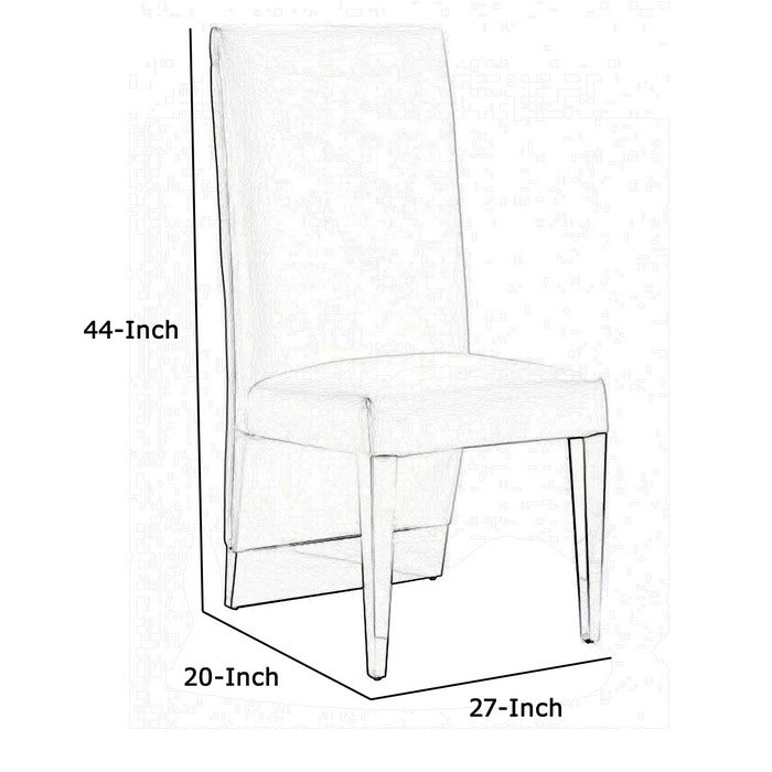 Leatherette Upholstered Dining Chair with Button Tufted Back,Set of 2,White