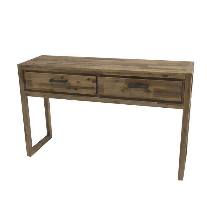 Farmhouse Style Table Set with One Console and Two End Tables, Brown
