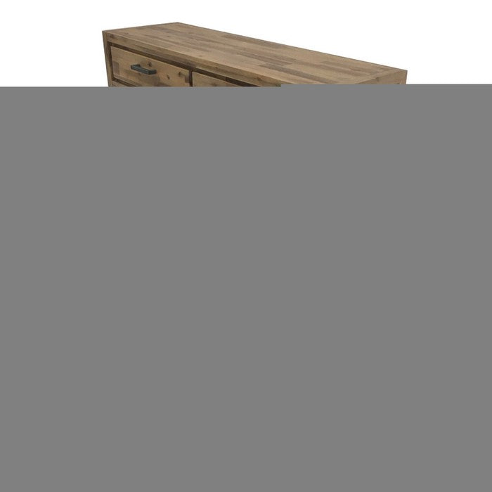 Farmhouse Style Table Set with One Console and Two End Tables, Brown